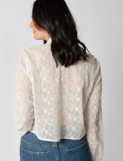 Sheer Embroidered Blouse