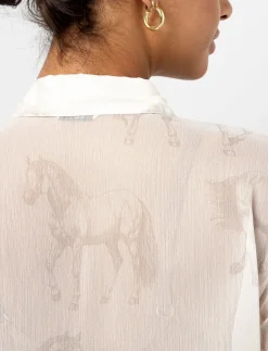 Sheer Horse Print Shirt