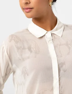 Sheer Horse Print Shirt