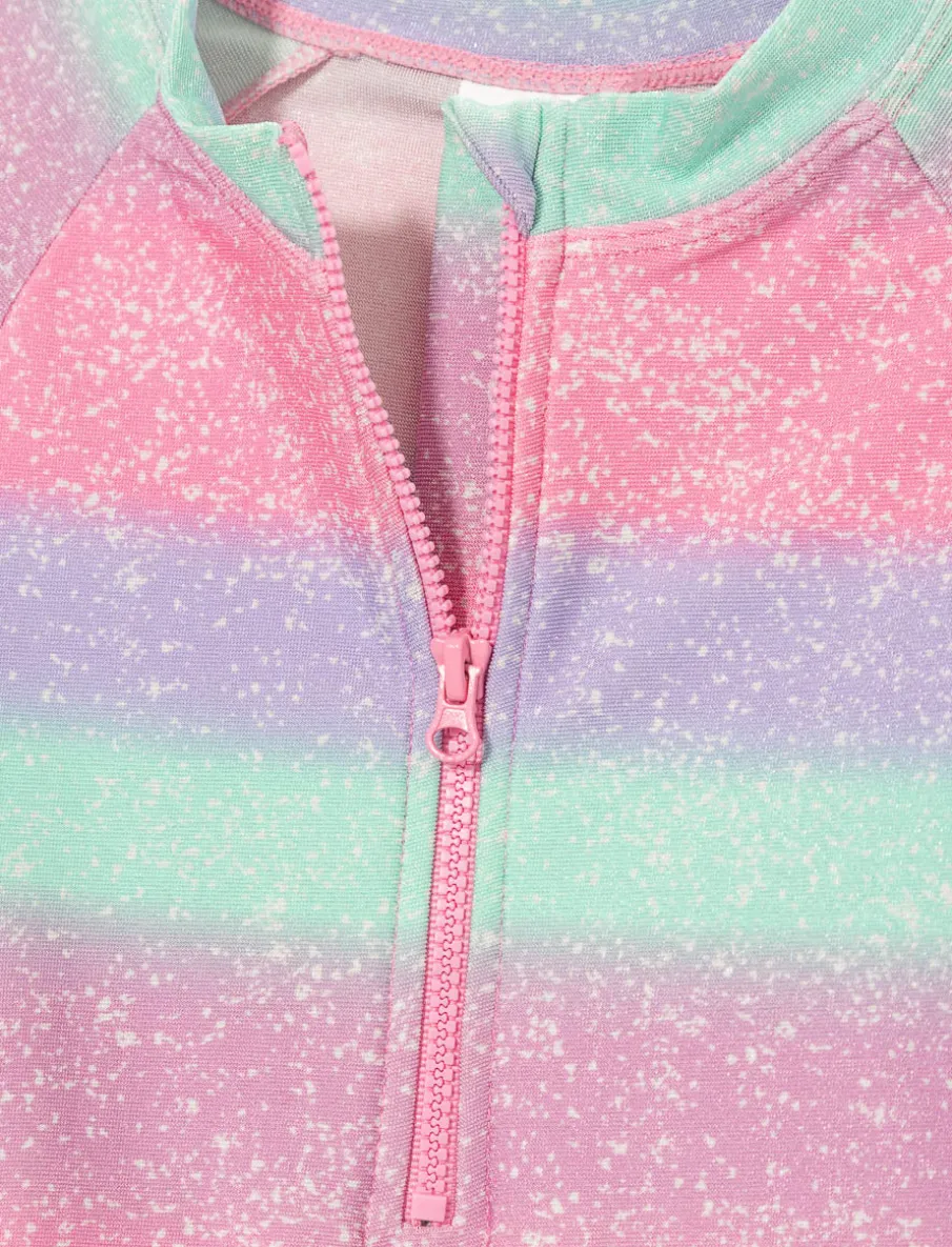 Shimmer 1-piece Rash Guard Swimsuit - Little Girl