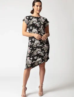 Shirred Asymmetrical Dress