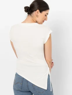 Shirred Asymmetrical T-shirt