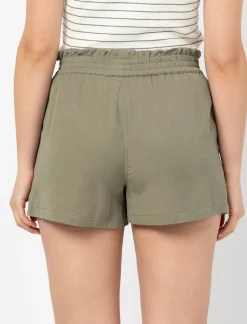 Short with Elasticated Waist & Tie Belt