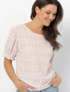 Short-sleeve Eyelet T-shirt