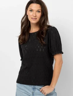 Short-sleeve Eyelet T-shirt