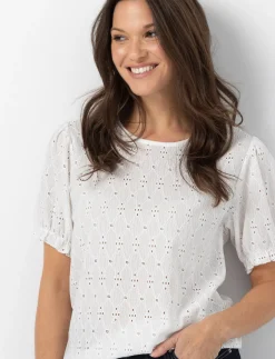 Short-sleeve Eyelet T-shirt