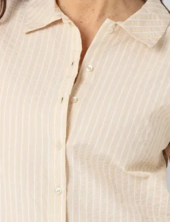 Short-Sleeve Striped Blouse