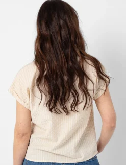 Short-Sleeve Striped Blouse