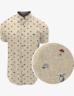 Short-sleeved linen shirt