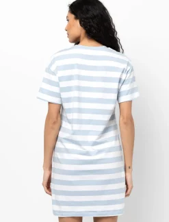 Short-sleeved Striped Jersey Dress