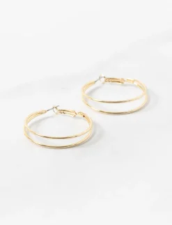 Silver Double Hoop Earrings
