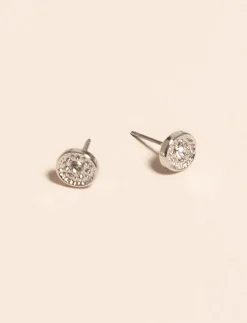 Silver Earrings with Stone