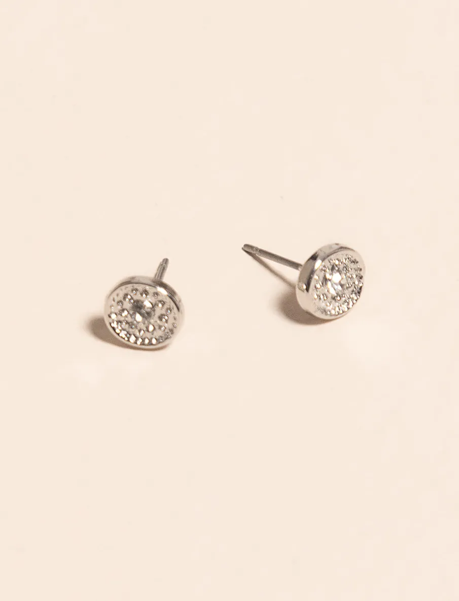 Silver Earrings with Stone