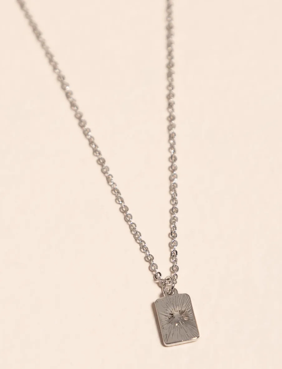 Silver Pendant with Rectangular Medallion