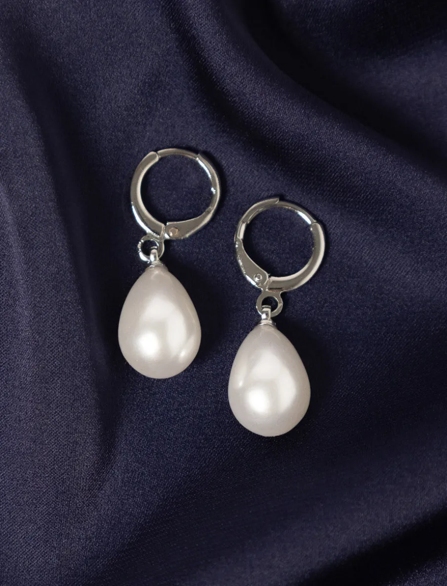 Silver-tone Pearl Earrings