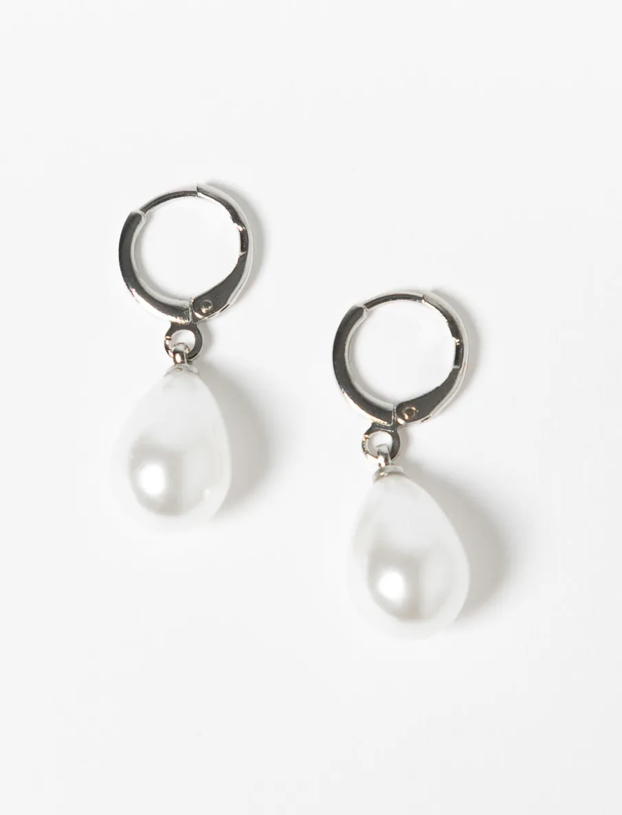 Silver-tone Pearl Earrings
