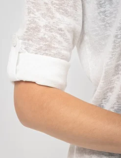 3/4-sleeve Linen-look Tunic