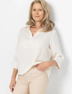 3/4-sleeve Roll-tab Blouse