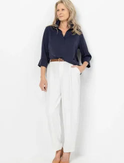 3/4-sleeve Roll-tab Blouse
