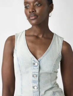 Sleeveless Denim Dress