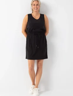 Sleeveless Dress with Elastic Waist