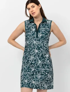 Sleeveless Dress with Polo Collar