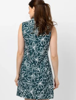 Sleeveless Dress with Polo Collar