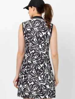 Sleeveless Dress with Polo Collar