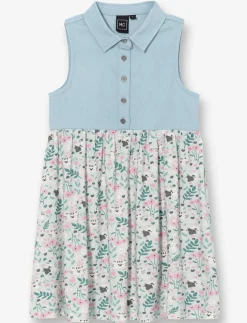 Sleeveless Floral Shirt Dress
