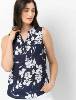 Sleeveless Patterned Blouse