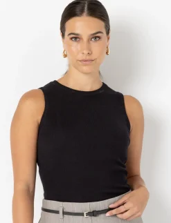 Sleeveless Ribbed Tank Top