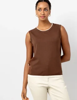 Sleeveless Tank Top with Contrast Hem