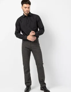 Slim-leg Plaid Pants