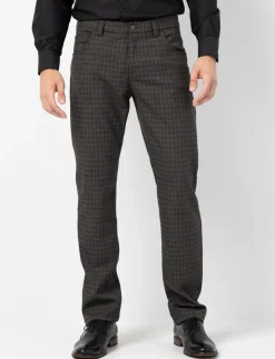 Slim-leg Plaid Pants