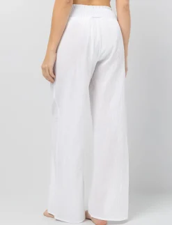 Smocked-waist Wide-leg Pants
