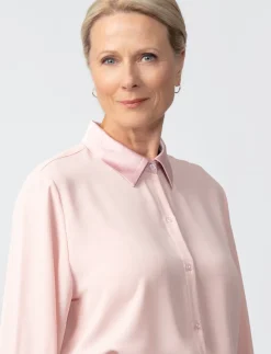 Solid Button-down Blouse
