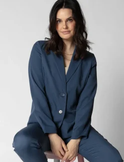 Solid Buttoned Blazer