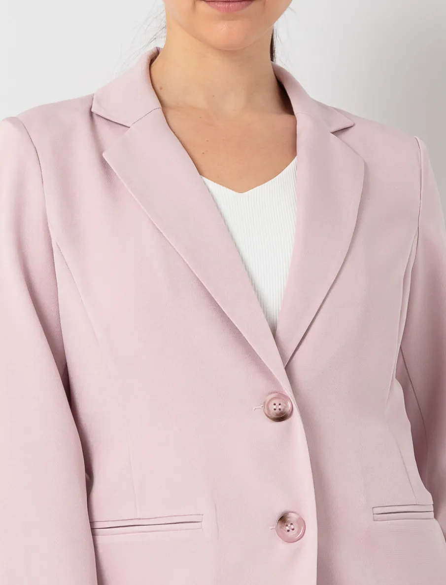 Solid Buttoned Blazer