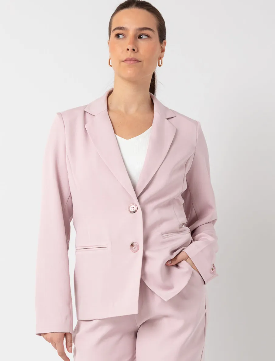 Solid Buttoned Blazer