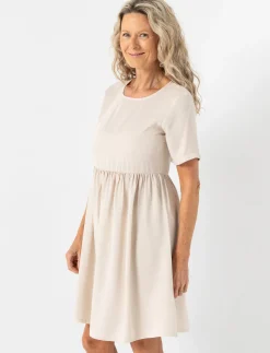 Solid Cinched-waist Dress