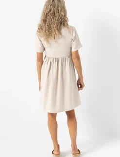 Solid Cinched-waist Dress