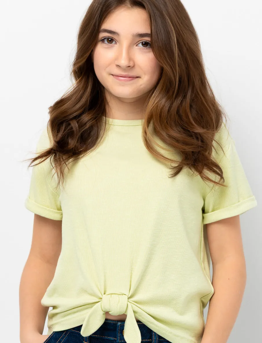 Solid Crew Neck T-Shirt - Teen Girls