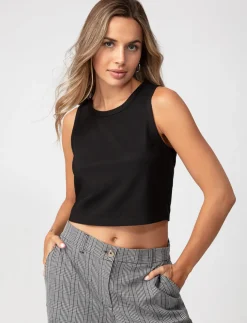 Solid Cropped Tank Top