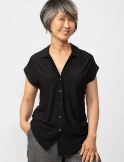 Solid Dolman-sleeve Blouse
