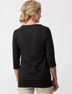 Solid Draped-neck T-shirt
