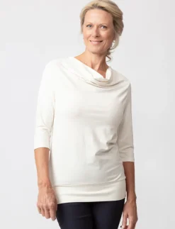 Solid Draped-neck T-shirt