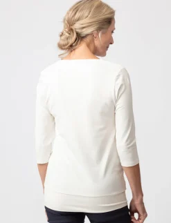 Solid Draped-neck T-shirt