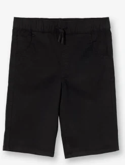 Solid Elastic Waist Shorts