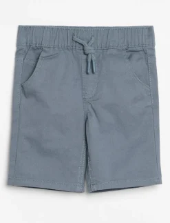 Solid Elastic Waist Shorts