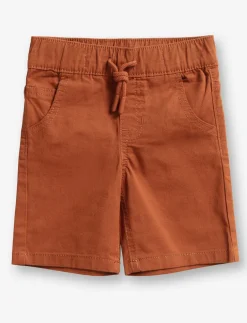 Solid Elastic Waist Shorts
